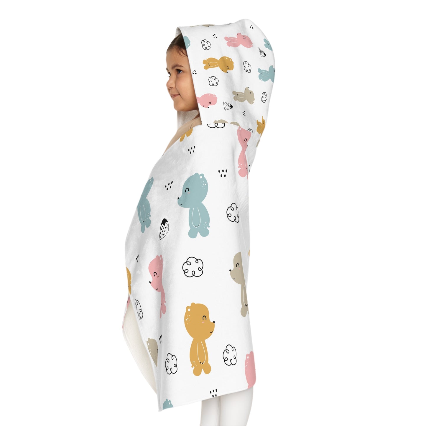 Cute Animal Print Youth Hooded Towel