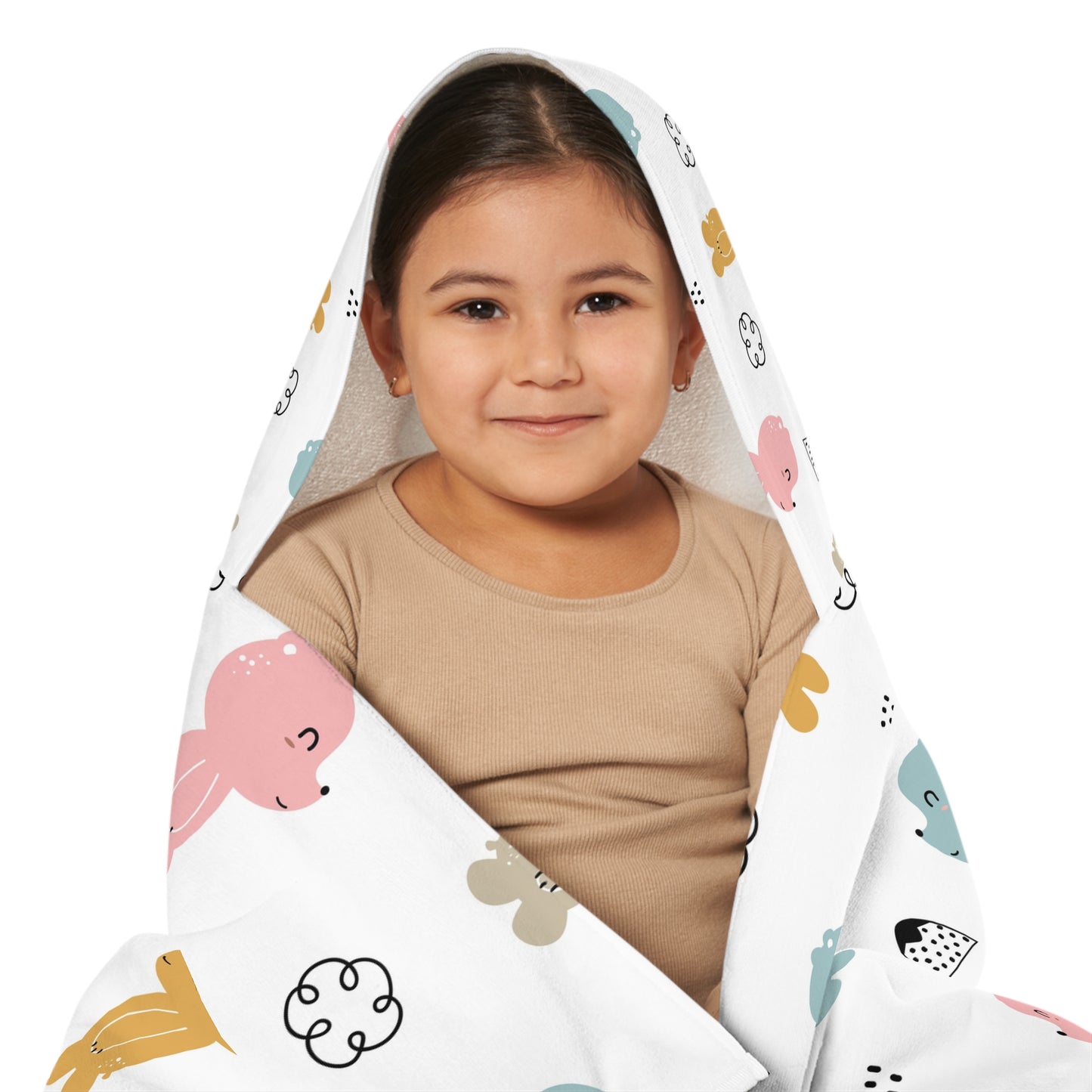 Cute Animal Print Youth Hooded Towel
