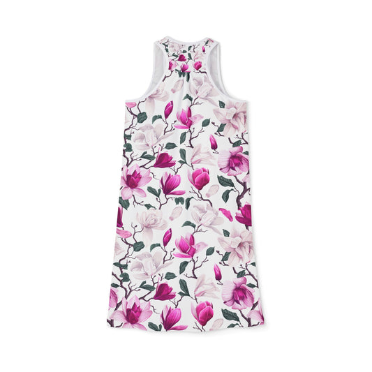 Floral Print Women's Racerback Dress, Casual Summer Dress, Beachwear, Vacation Outfit, Spring Fashion, Wedding Guest Dress
