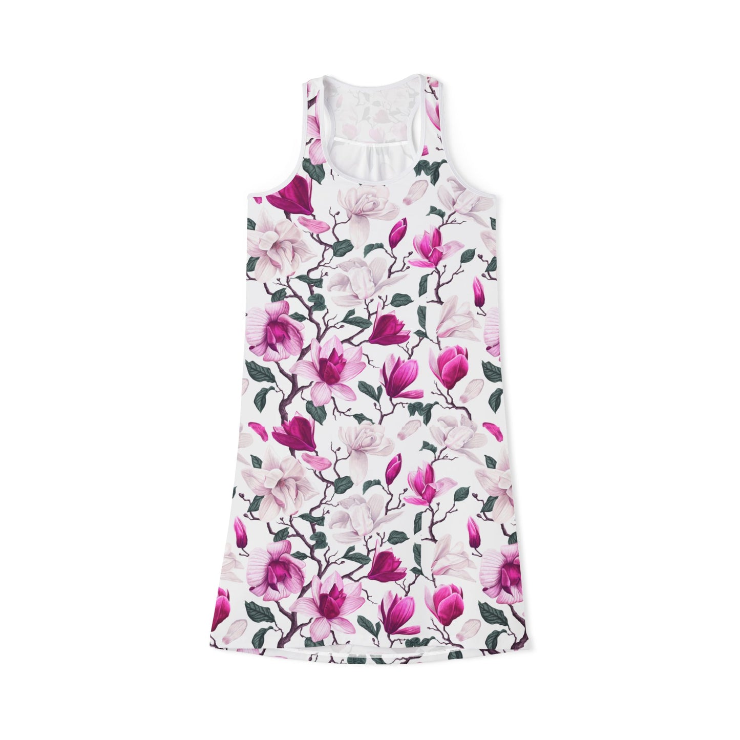 Floral Print Women's Racerback Dress, Casual Summer Dress, Beachwear, Vacation Outfit, Spring Fashion, Wedding Guest Dress
